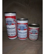3 Vintage VTG Budweiser Bud Beer Cans Anheuser Busch Genuine Lager Man C... - £28.60 GBP