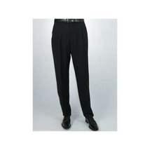 Men Apollo King Banded Collarless suit Mandarin 5 Button Wide leg M5-1 Black image 11