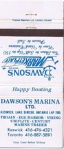 Matchbook Cover Dawson&#39;s Marina Keswick Lake Simcoe Ontario - £2.19 GBP