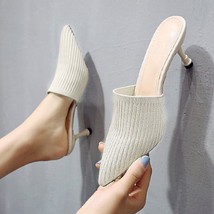 Women &#39;s Summer Slippers Knitting Female Slip On Pointed Toe Sandals Ladies Casu - £29.16 GBP