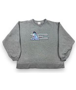 Vtg 90s Disney Store Winnie The Pooh E Eeyore Gray Graphic Sweatshirt Sz L - £26.83 GBP