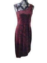 My Michelle Red/Black One Shoulder Asymmetrical Hem Dress Size Large - $362.29 MXN