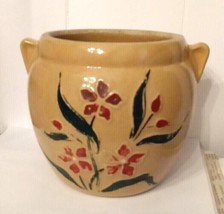 Early McCoy Pottery Crock Floral Cold Paint 2.5 quart 6.5&quot; tall RARE VIN... - $29.62