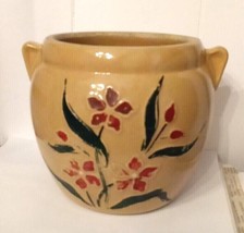 Early McCoy Pottery Crock Floral Cold Paint 2.5 quart 6.5&quot; tall RARE VIN... - £23.29 GBP