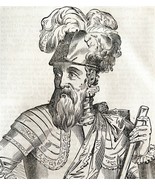 Pizarro Full Armor Portrait 1845 Wood Engraving Victorian Revolution DWY9A - $39.99
