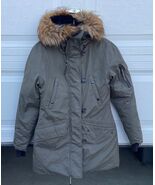 S13 New York Eskimo Parka Army Olive Green Coat Jacket, Midlength Size S - $133.64