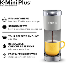 Professional title: &quot; K-Mini Plus Single Serve K-Cup Pod Coffee Maker in Studio  - £83.57 GBP