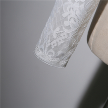 White Long Sleeve Wedding Lace Cover Ups Bridal Plus Size Lace Boleros image 5
