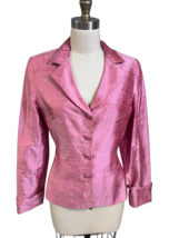 VTG PAULE VASSEUR Pink 100% Raw Silk Womens  BLAZER SIZE 38 &quot;1940s look&quot; - $105.14
