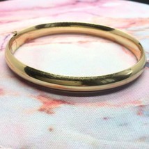 14K Solid Yellow Gold Classic Bangle Bracelet - £597.65 GBP