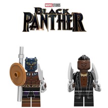 2pcs/set Black Panther Warrior Falls T&#39;Challa &amp; Erik Killmonger Minifigures - £6.40 GBP