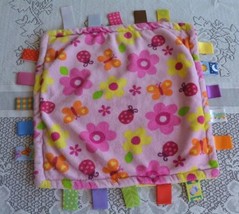 Taggies Bright Starts Lovey Pink Flower Butterfly Security Baby Blanket fleece  - £11.45 GBP