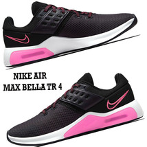 Nike Air Max Bella Tr 4 New Women&#39;s Training Shoes Sneakers Size 8 BLACK/PINK - £62.10 GBP