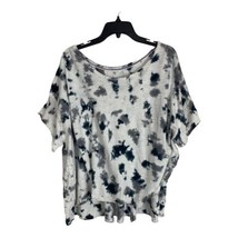 Terra + Sky Womens Shirt Adult Size 2xl Tee Gray Tie Dyed Short Sleeve Oversized - £12.49 GBP