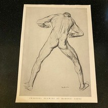 Male Nude Art Print Mahonri Young 1939 Vintage - $12.42 CAD
