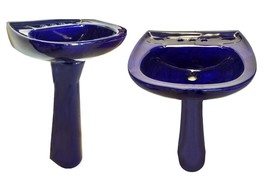 Mexican Talavera Pedestal Sink Handcrafted Ceramic - Azul Cobalto - - $11,222.06 MXN