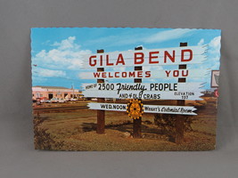 Vintage Postcard - Gila Bend Arizona Road Sign - Continental Card - $15.00
