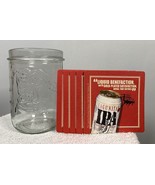 New Lagunitas 14 oz Embossed Wide Large Mouth Mason Jar Beer Glass &amp; 5 C... - $24.70