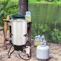 50Qt Stainless Steel Turkey Deep Fryer With Baskets &amp; Stand For Outdoor ... - $168.99
