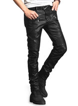 Yonex Black Stretch Vegan Leather Jeans Cargo Pants Mono ectric Mono - £140.48 GBP
