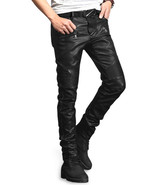 Yonex Black Stretch Vegan Leather Jeans Cargo Pants Mono ectric Mono - £138.80 GBP