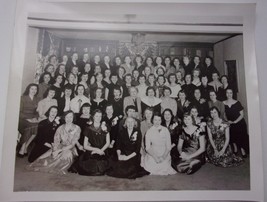 Large Group Of Dressed Up Ladies In Club Photo  - £4.71 GBP