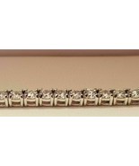 5.00CT Simulated Round Cut Diamond Tennis Bracelet 14k White Gold Plated... - $209.82 CAD