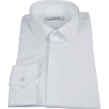 Mens CEREMONIA Formal Shirt Hidden Button 100% Cotton Slim Fit #9010 13 White image 2