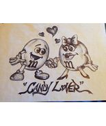 Original m&amp;m's chocolate candies character concept drawing 1993 by Robin... - $1,263.50