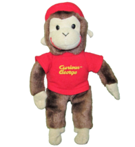 9&quot; Vintage Curious George Gund Stuffed Animal Red Shirt Plush Monkey Chimp Toy - £7.02 GBP