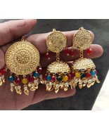 Jabells Rajasthani Banjara Tikka Earrings Gold Plated Traditional Jewler... - $49.25 CAD