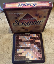Scrabble Deluxe Edition Game 2001 Turntable Complete Tiles Guide RARE!! ... - $40.97