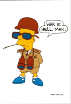 Bart Simpson &quot;War is HEll MAn&quot;  c1990 Vintage Postcard (CC7) - £5.92 GBP
