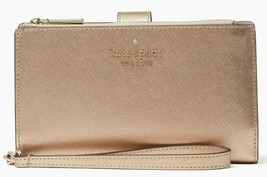 Kate Spade Staci Phone Wallet Metallic Gold Leather Wristlet K5751 NWT $199 MSRP - £63.30 GBP