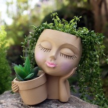 Dolkgy Face Planters Pots Head Planter, Face Pots For Plants Unique Plant Pots - £26.33 GBP