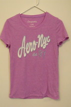 Womens Aeropostale Lilac and White Cap Sleeve T Shirt Size L - $9.95