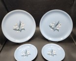 Vintage Homer Laughlin Skytone Blue Stardust 10&quot; And 6&quot; Plates - Set Of ... - $27.89