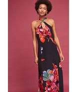 NWT ANTHROPOLOGIE CAYMAN SILK FLORAL MAXI DRESS by MAEVE S - £56.42 GBP