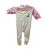 Kent vintage baby sleeper pjs Small 0-3 months white nylon pink w/ cat t... - £11.09 GBP