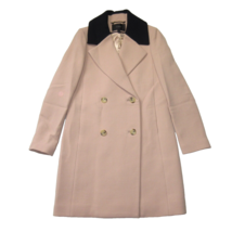 NWT J.Crew Contrast-Collar Topcoat in Beige Stone Double Breasted Wool Coat 8 - £116.37 GBP