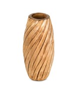 Timeless Artistry Handcarved Spiral Light Brown Mango Tree Wood Flower Vase - £28.56 GBP