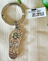 Brighton Dixie Key Fob Sandal Flip Flop Handbag Charm Keychain Silver NWT E14280 - £22.65 GBP