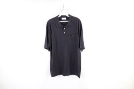 Vintage 90s Burberry Mens Large Faded Short Sleeve Collared Polo Shirt Black USA - £55.28 GBP
