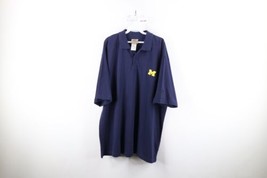 Vintage Reebok Mens 2XL XXL University of Michigan Football Collared Polo Shirt - £35.57 GBP