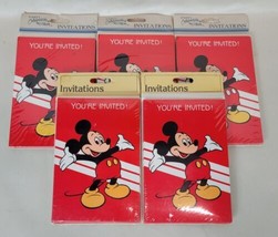 40 Vintage NOS Mickey Mouse Party Invitations Invites Gibson (5 Packs of 8) - £19.78 GBP