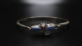 Vintage Silver Dragonfly Bangle Bracelet - £11.72 GBP