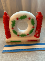 Vintage Christmas Figured Candle-Festive Holiday Decor 6x4.5” Wax - $11.48