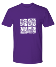 Inspirational TShirt Avatar Elements Square, Water Earth Fire Air Purple... - £16.55 GBP