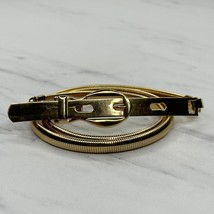 Vintage Skinny Gold Tone Coil Stretch Cinch Belt Size XS Womens - £15.49 GBP