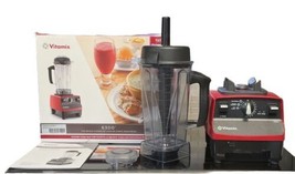 Vitamix 6300 Red Blender Model VM0102B Tamper Lid Manual DVD used w/Box USA made - $420.75